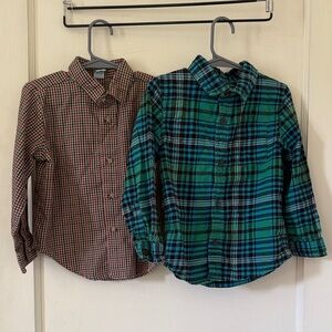 Plaid Boys 4T Long Sleeves Set - Green and Red